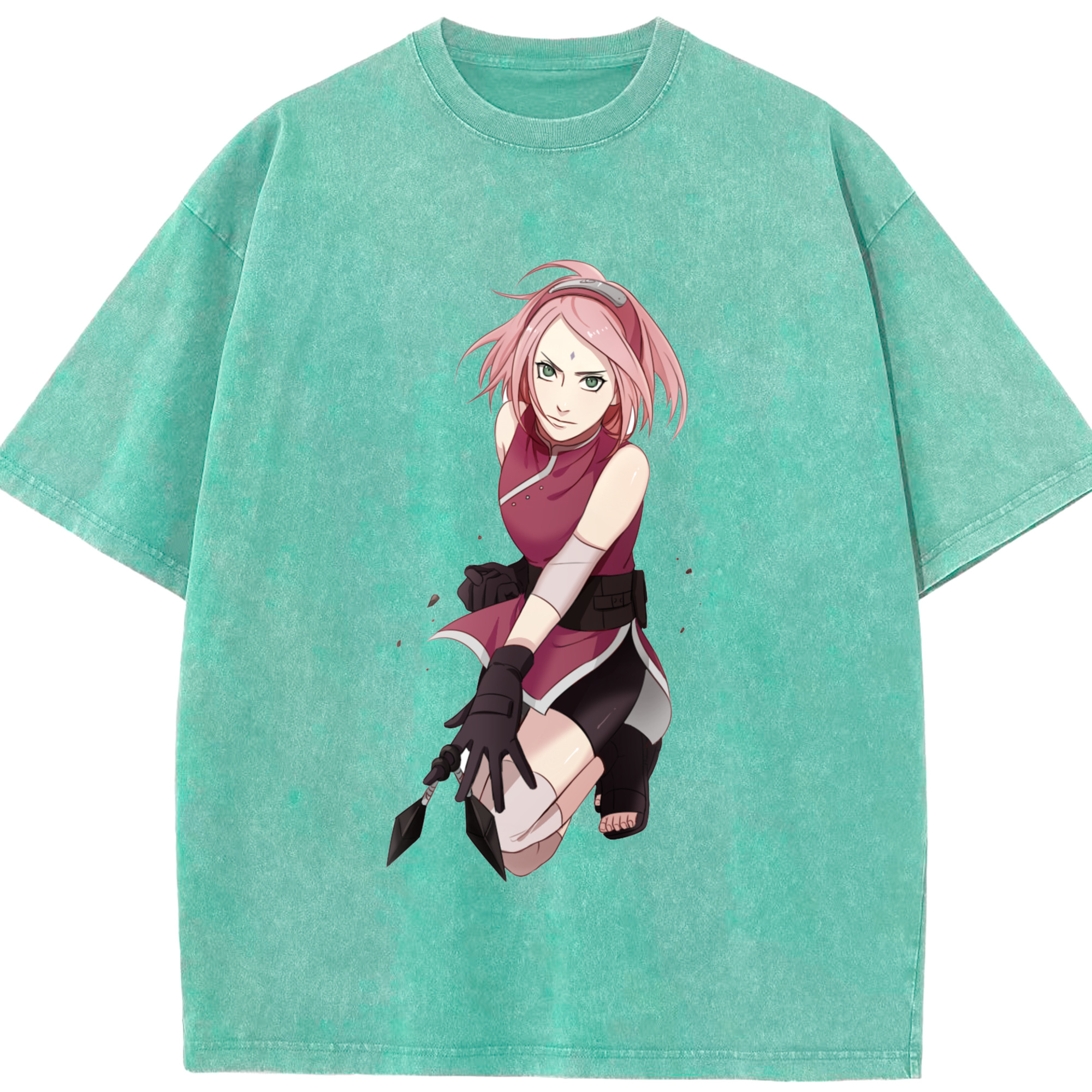 （画像用） NARUTO -ナルト- 春野サクラ Haruno Sakura 綿100% ヴィンテージ風 半袖Tシャツ（フロントプリント）
